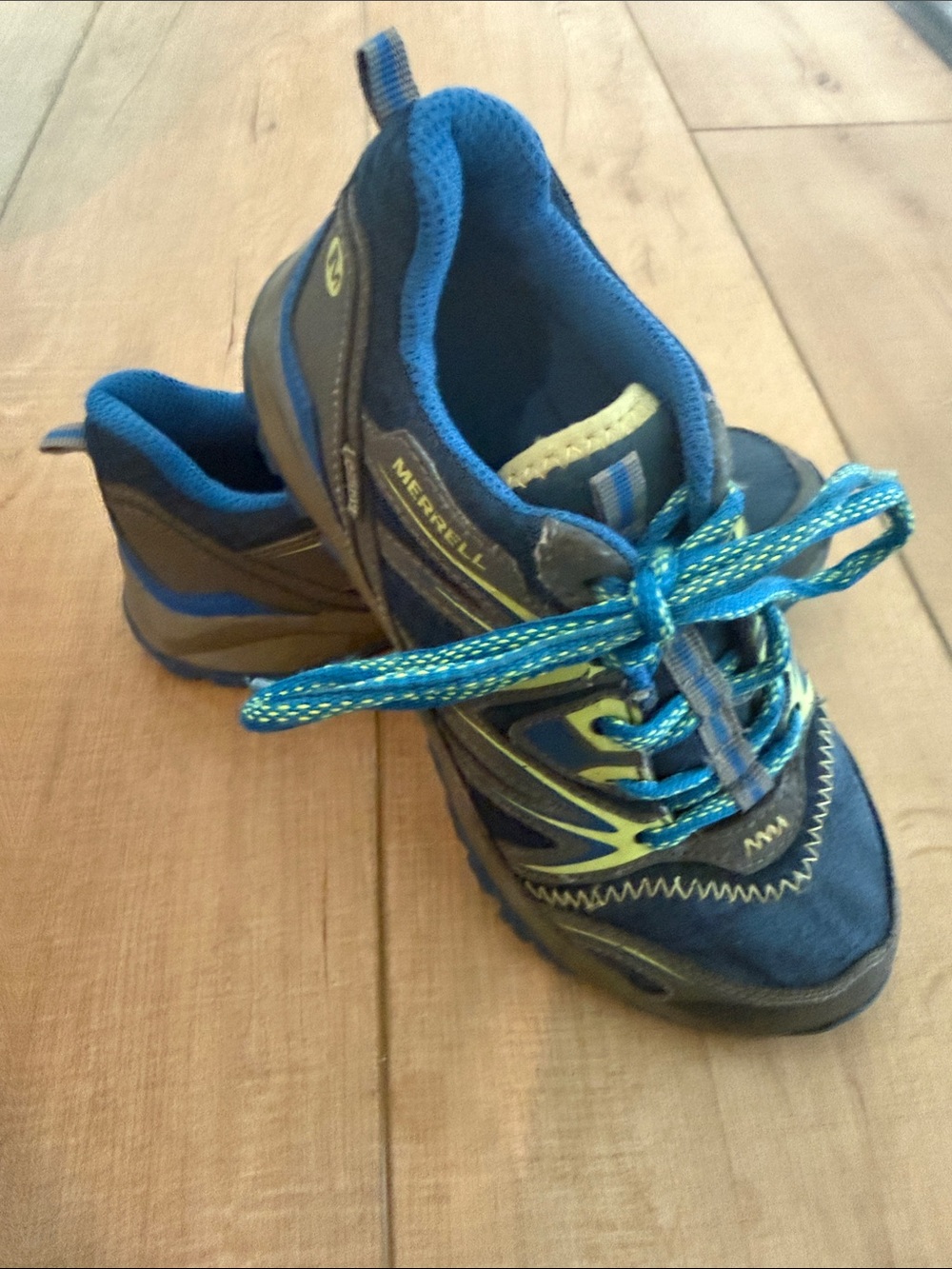Merrell Kids Navy and Bright Blue Lace-Up Sneakers